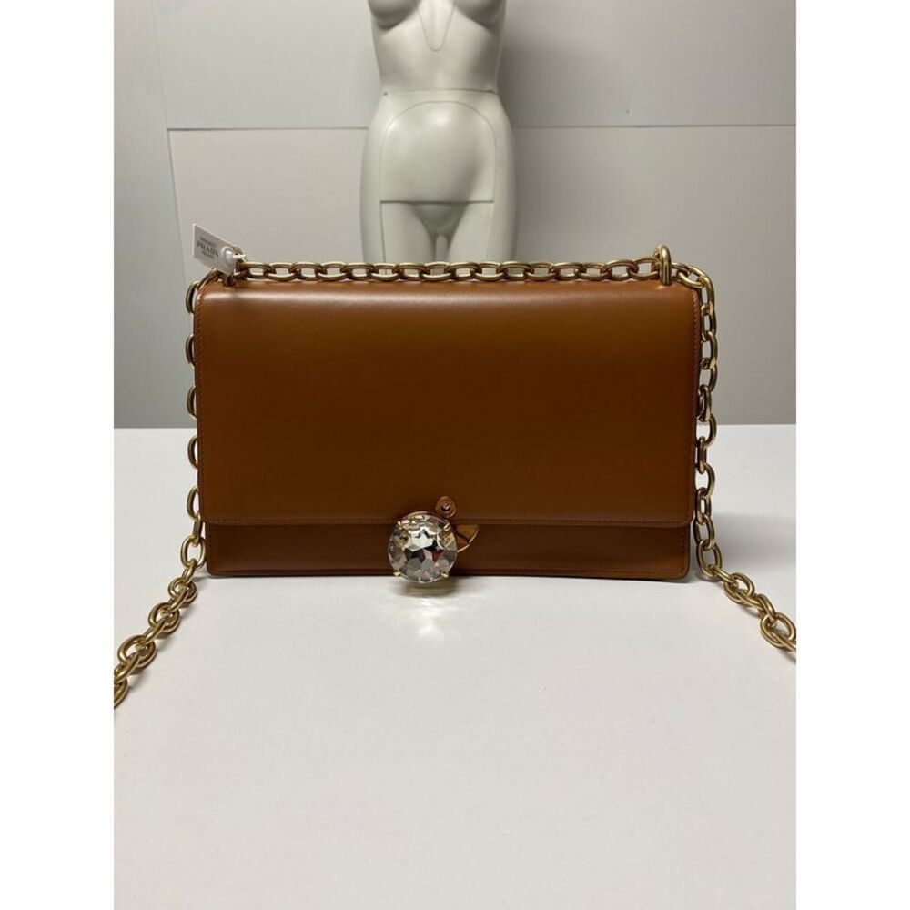 Miu Miu Solitaire Shoulder Bag in Brown Leather